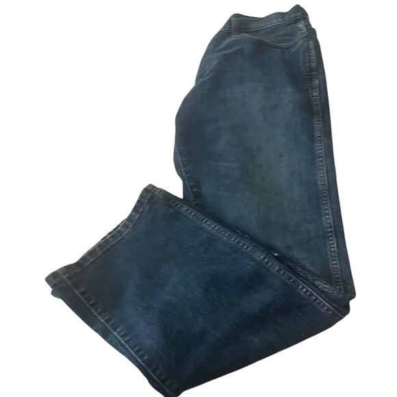 ARIAT REBAR M5 STRAIGHT SLIM HI-RISE DISTRESSED JEANS, MENS, 35X32, DENIM BLUE - Picture 6 of 12